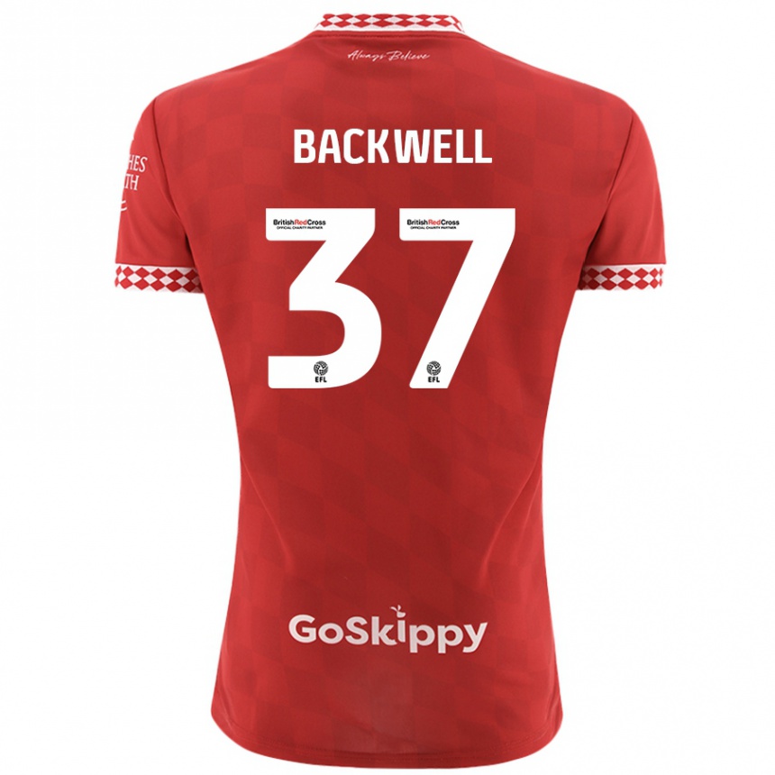 Vaikiškas Tommy Backwell #37 Raudona Namų Marškinėliai 2024/25 T-Shirt