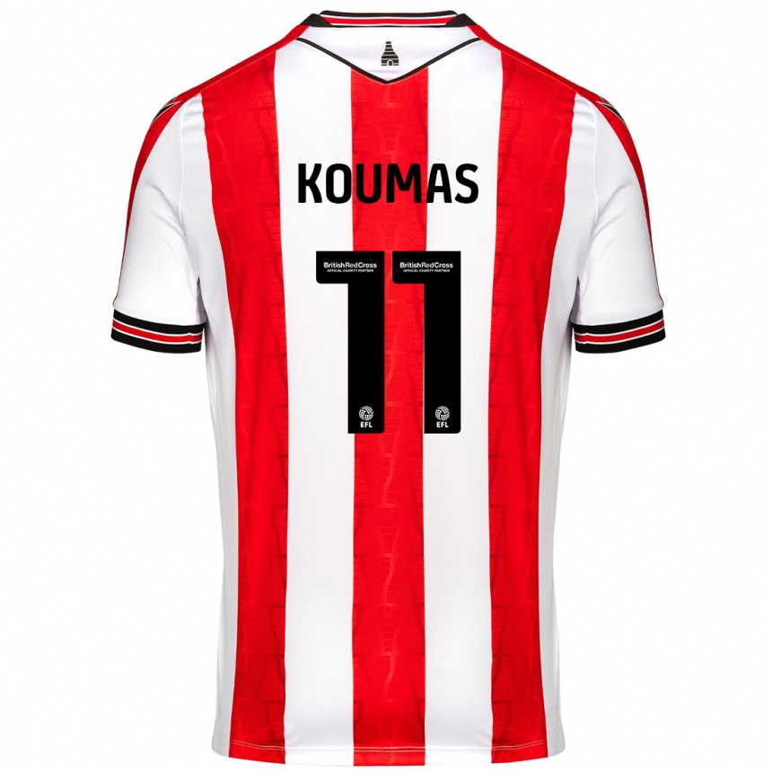 Vaikiškas Lewis Koumas #11 Raudona Balta Namų Marškinėliai 2024/25 T-Shirt