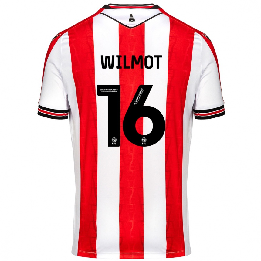 Vaikiškas Ben Wilmot #16 Raudona Balta Namų Marškinėliai 2024/25 T-Shirt