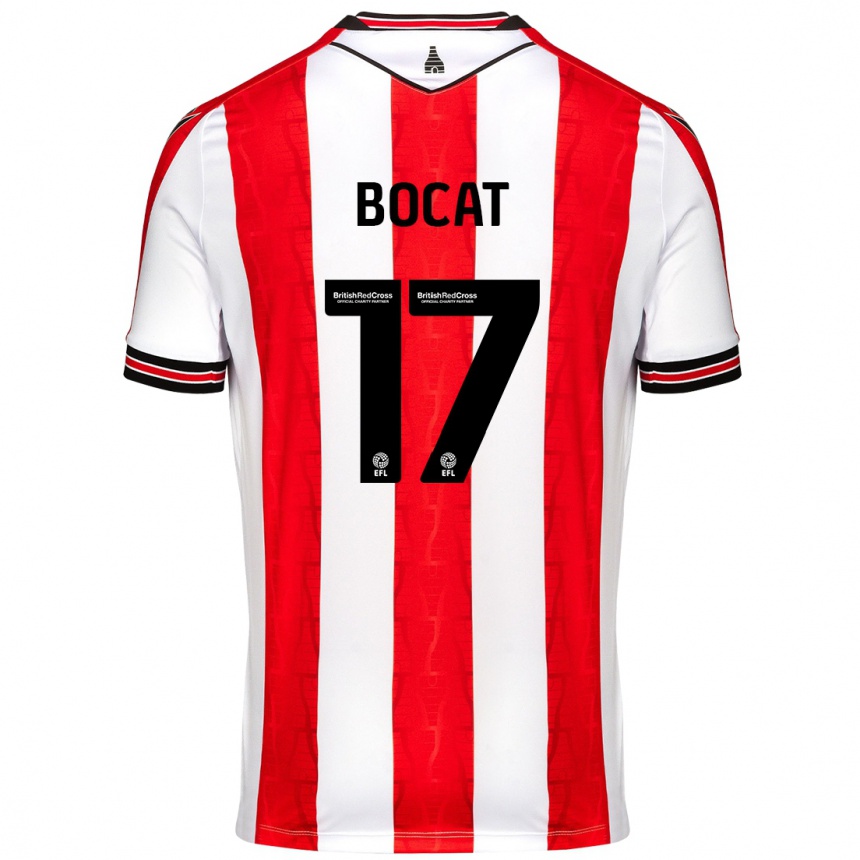 Vaikiškas Eric-Junior Bocat #17 Raudona Balta Namų Marškinėliai 2024/25 T-Shirt