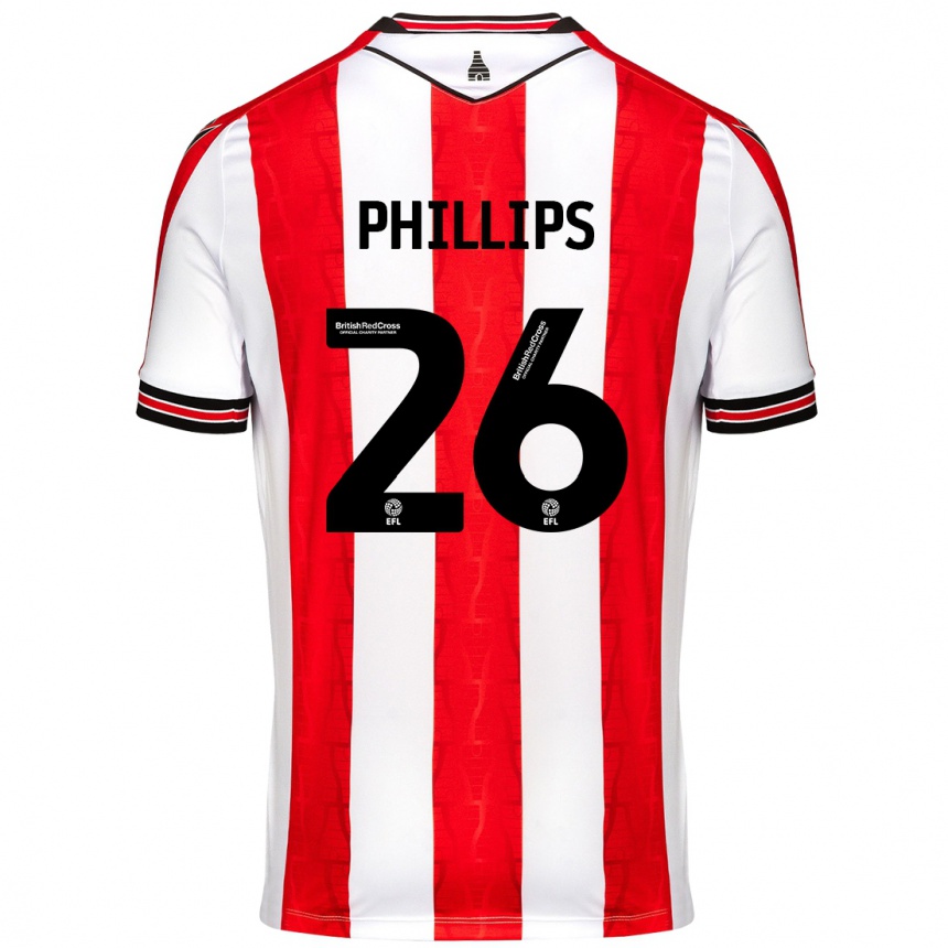 Vaikiškas Ashley Phillips #26 Raudona Balta Namų Marškinėliai 2024/25 T-Shirt