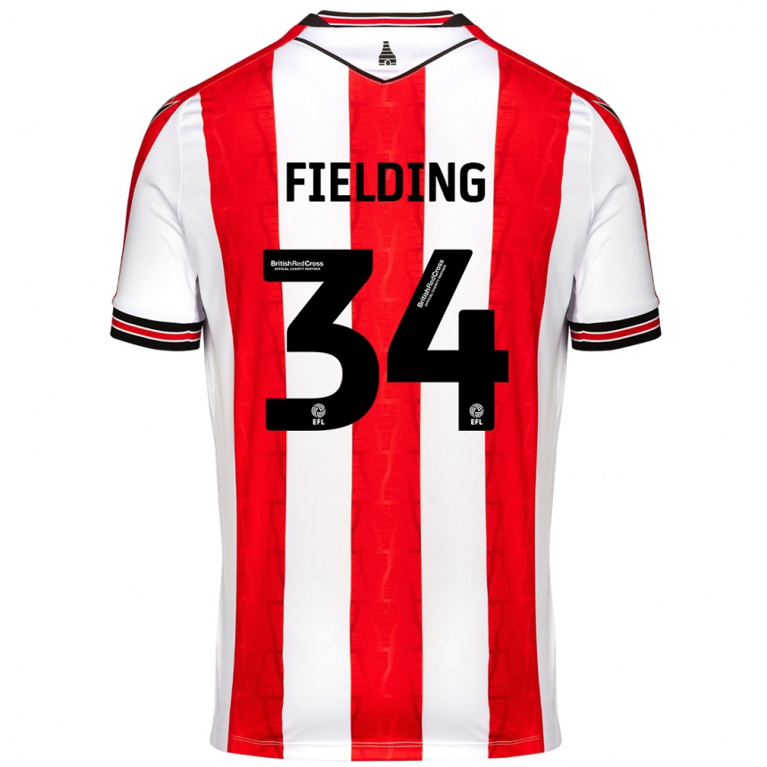 Vaikiškas Frank Fielding #34 Raudona Balta Namų Marškinėliai 2024/25 T-Shirt