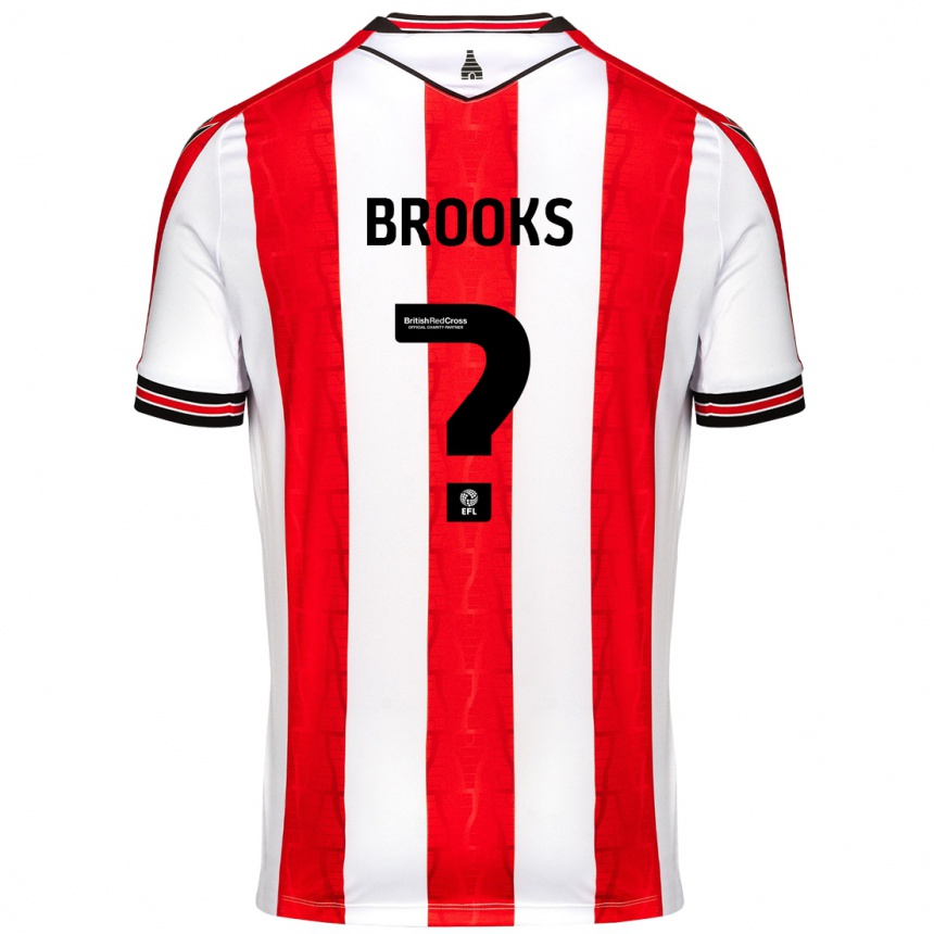 Vaikiškas Alfie Brooks #0 Raudona Balta Namų Marškinėliai 2024/25 T-Shirt