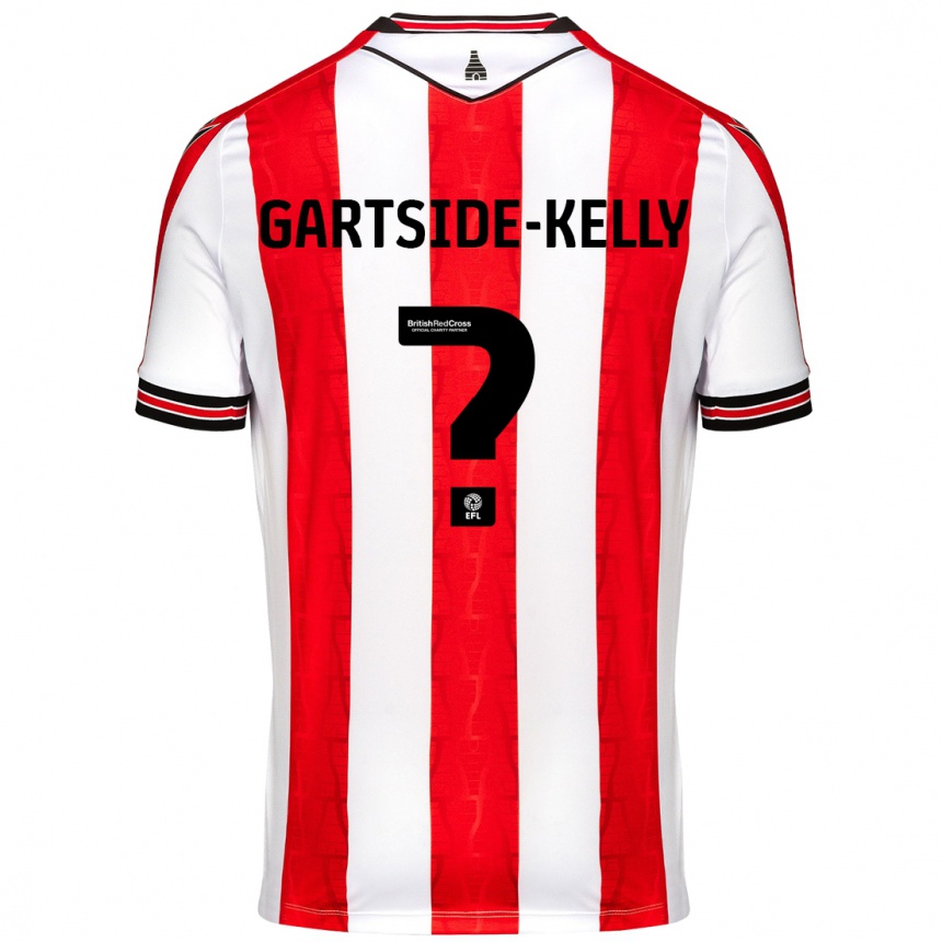 Vaikiškas Gabriel Gartside-Kelly #0 Raudona Balta Namų Marškinėliai 2024/25 T-Shirt