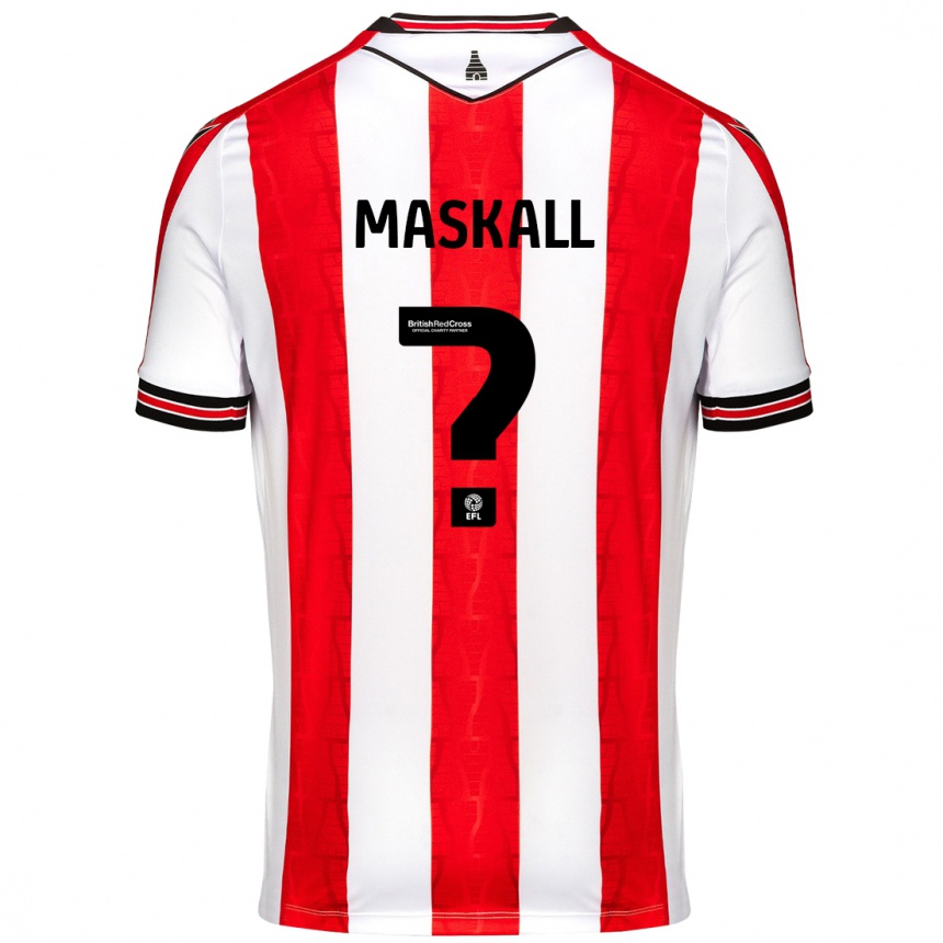 Vaikiškas Josh Maskall #0 Raudona Balta Namų Marškinėliai 2024/25 T-Shirt