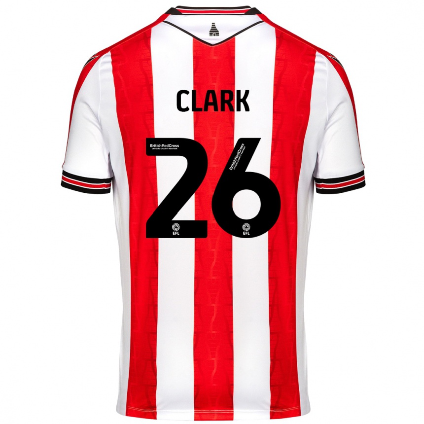 Vaikiškas Ciaran Clark #26 Raudona Balta Namų Marškinėliai 2024/25 T-Shirt