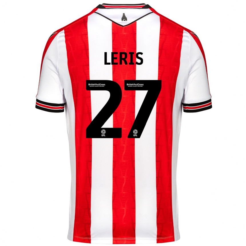 Vaikiškas Mehdi Léris #27 Raudona Balta Namų Marškinėliai 2024/25 T-Shirt