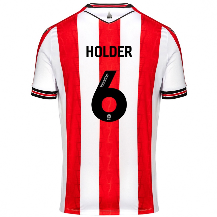 Vaikiškas Molly Holder #6 Raudona Balta Namų Marškinėliai 2024/25 T-Shirt