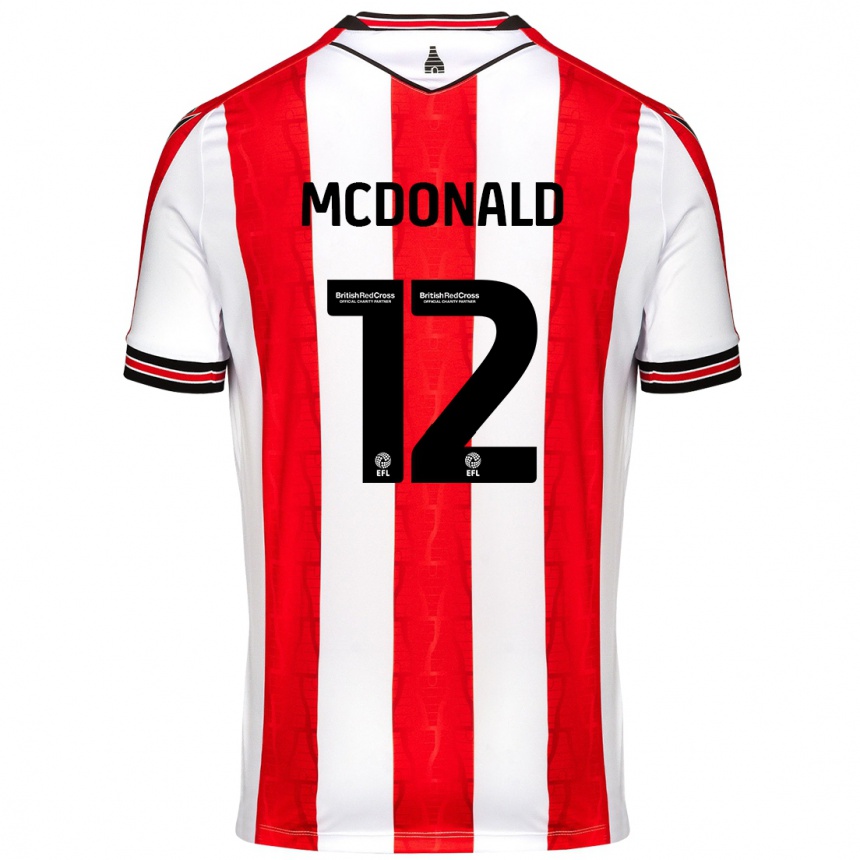 Vaikiškas Kayleigh Mcdonald #12 Raudona Balta Namų Marškinėliai 2024/25 T-Shirt