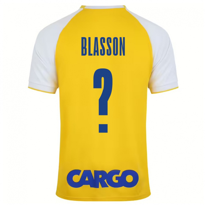 Vaikiškas Ariel Blasson #0 Geltona Balta Namų Marškinėliai 2024/25 T-Shirt