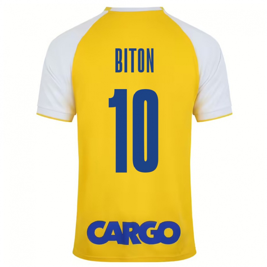 Vaikiškas Dan Biton #10 Geltona Balta Namų Marškinėliai 2024/25 T-Shirt