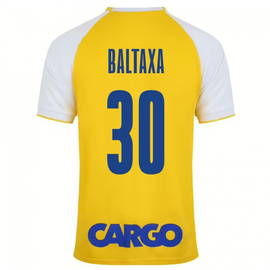 Vaikiškas Matan Baltaxa #30 Geltona Balta Namų Marškinėliai 2024/25 T-Shirt