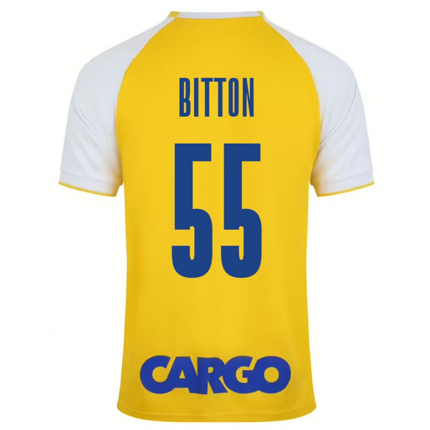 Vaikiškas Nir Bitton #55 Geltona Balta Namų Marškinėliai 2024/25 T-Shirt