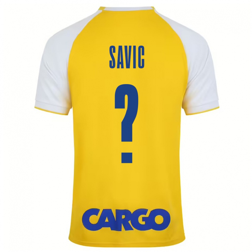 Vaikiškas Rom Savic #0 Geltona Balta Namų Marškinėliai 2024/25 T-Shirt