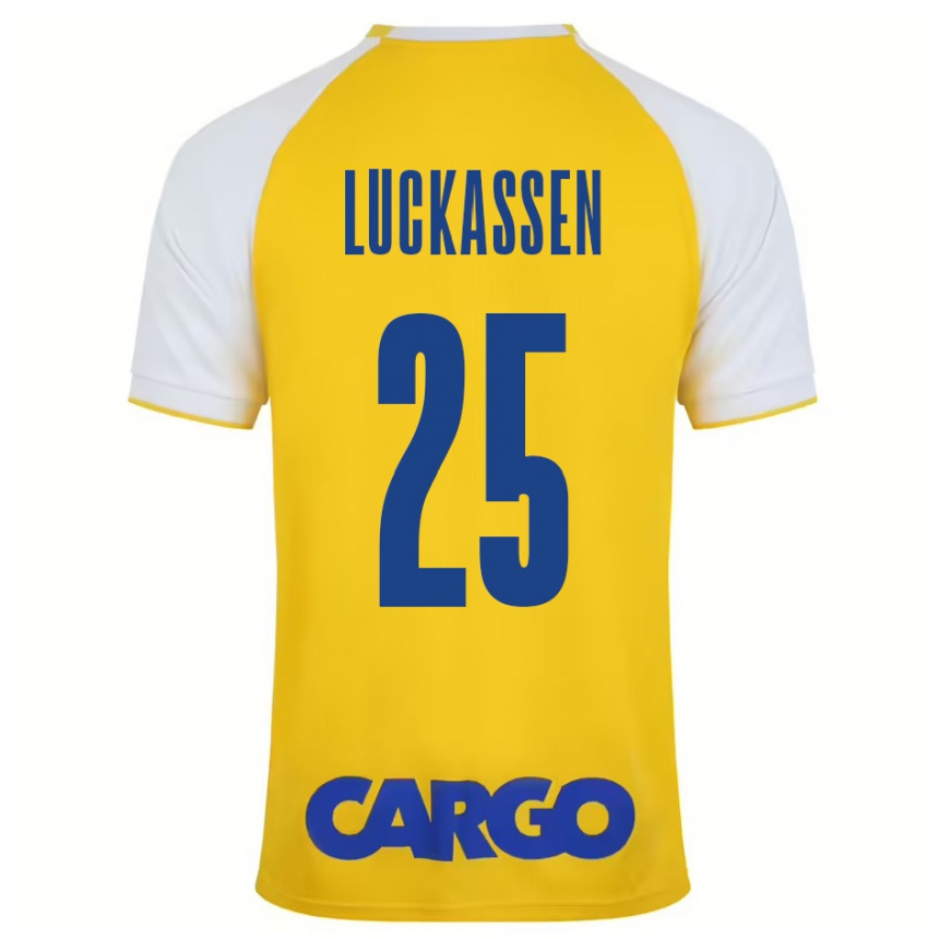 Vaikiškas Derrick Luckassen #25 Geltona Balta Namų Marškinėliai 2024/25 T-Shirt