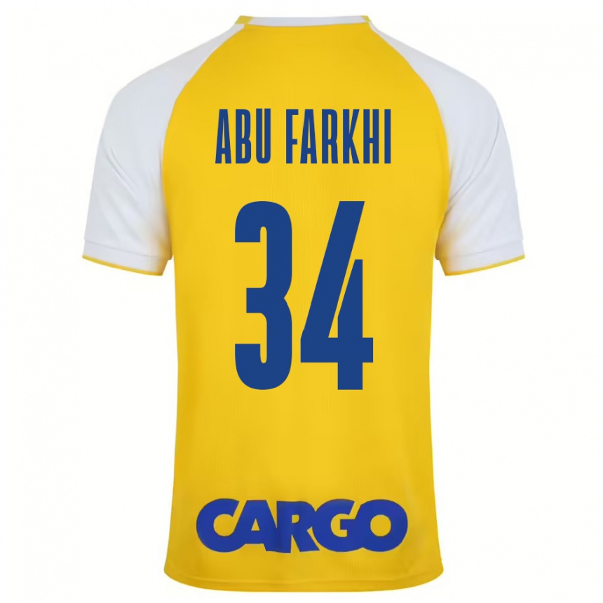 Vaikiškas Sayed Abu Farkhi #34 Geltona Balta Namų Marškinėliai 2024/25 T-Shirt