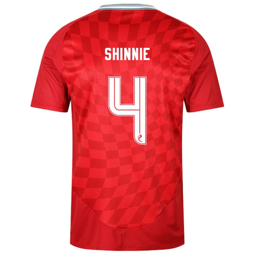 Vaikiškas Graeme Shinnie #4 Raudona Namų Marškinėliai 2024/25 T-Shirt