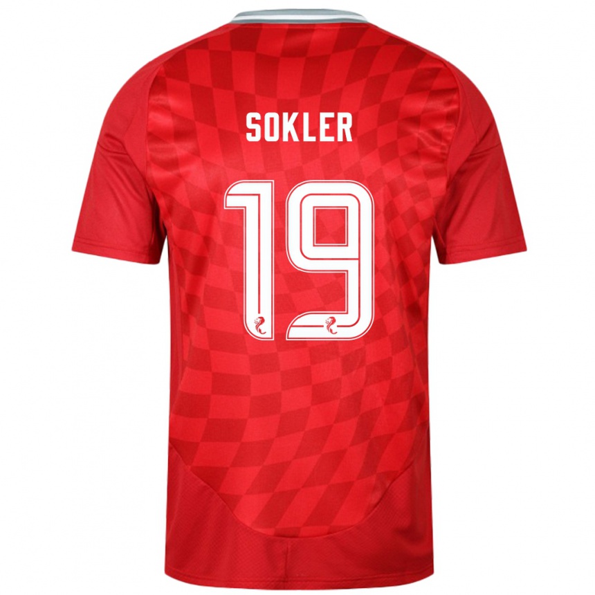 Vaikiškas Ester Sokler #19 Raudona Namų Marškinėliai 2024/25 T-Shirt