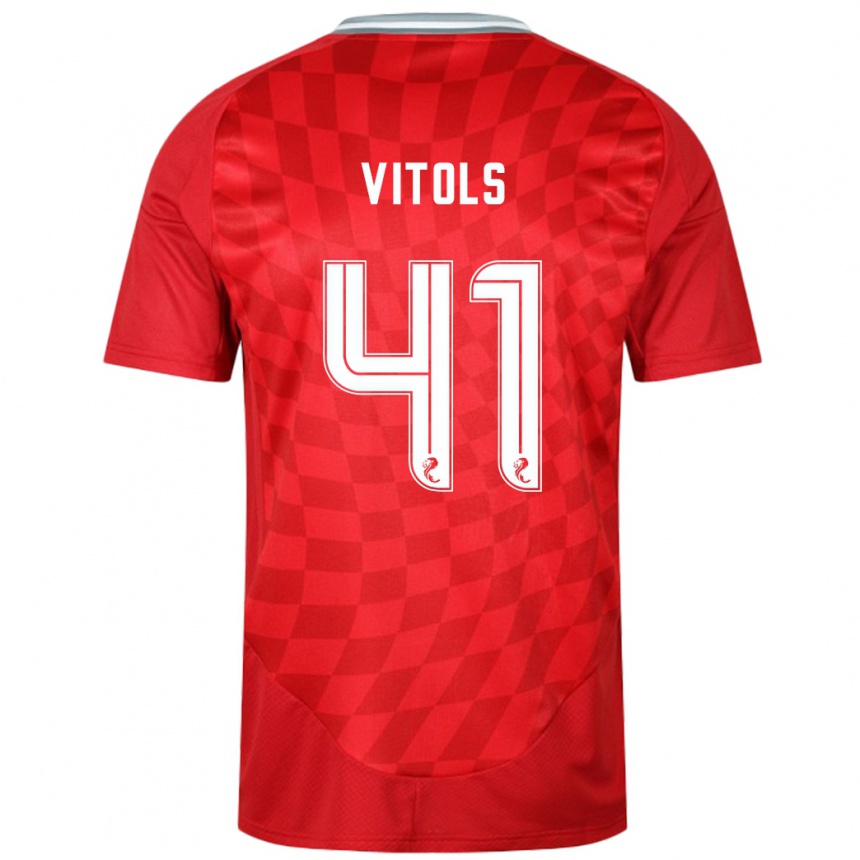 Vaikiškas Rodrigo Vitols #41 Raudona Namų Marškinėliai 2024/25 T-Shirt