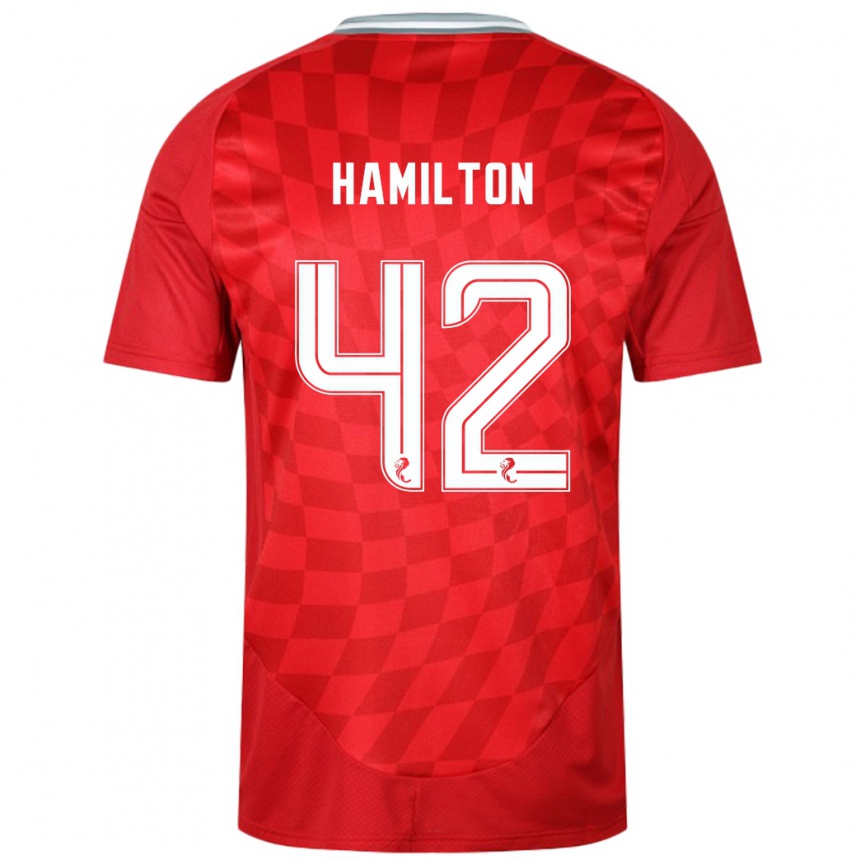 Vaikiškas Brendan Hamilton #42 Raudona Namų Marškinėliai 2024/25 T-Shirt