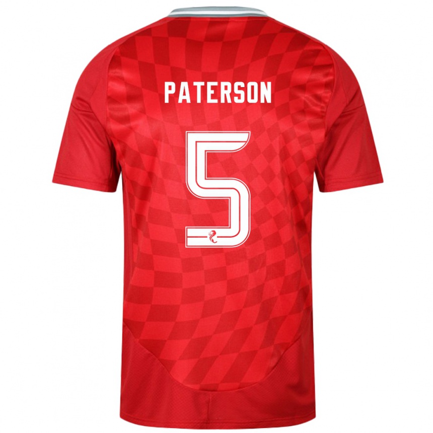 Vaikiškas Donna Paterson #5 Raudona Namų Marškinėliai 2024/25 T-Shirt