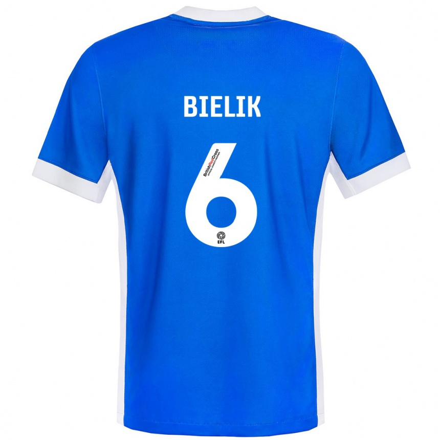 Vaikiškas Krystian Bielik #6 Mėlyna Balta Namų Marškinėliai 2024/25 T-Shirt