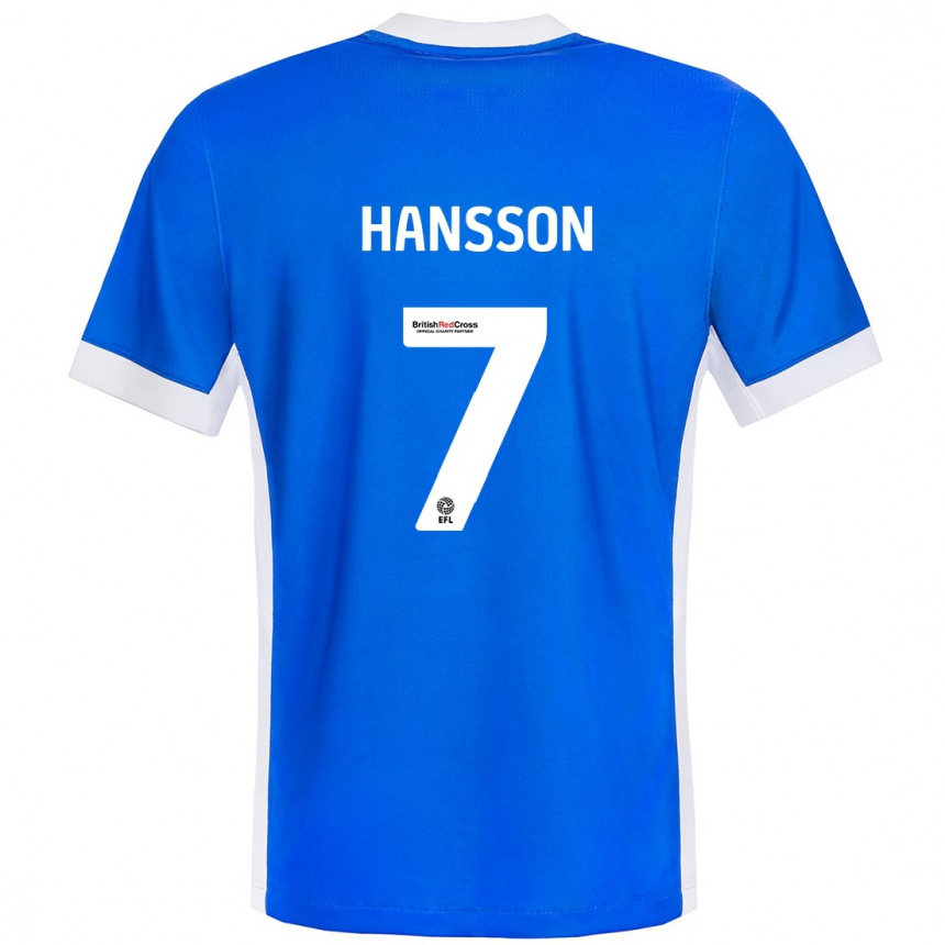 Vaikiškas Emil Hansson #7 Mėlyna Balta Namų Marškinėliai 2024/25 T-Shirt