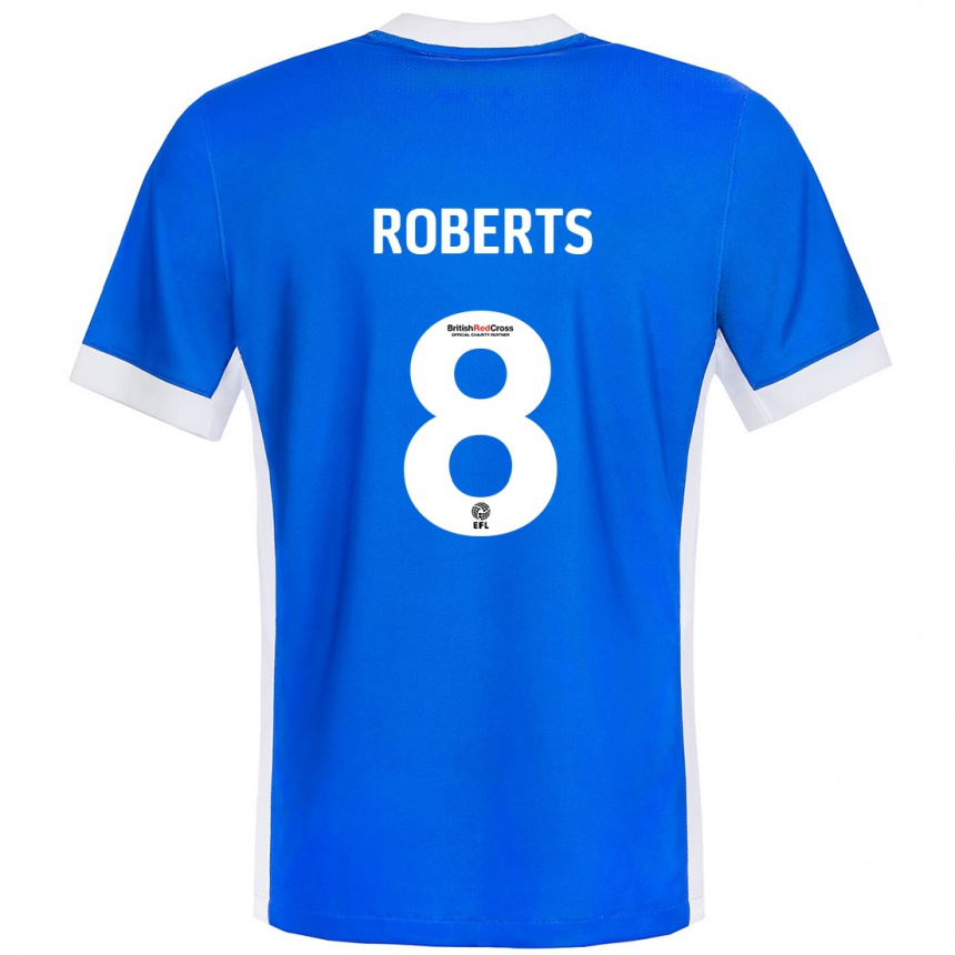 Vaikiškas Tyler Roberts #8 Mėlyna Balta Namų Marškinėliai 2024/25 T-Shirt