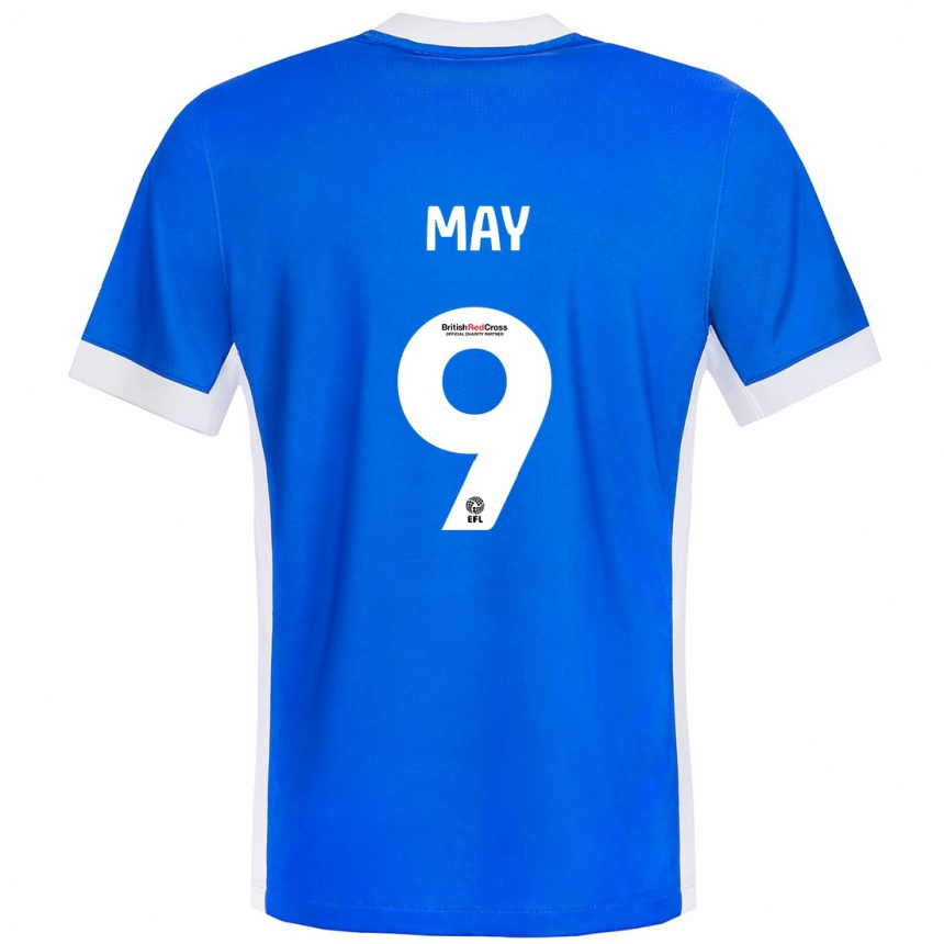 Vaikiškas Alfie May #9 Mėlyna Balta Namų Marškinėliai 2024/25 T-Shirt