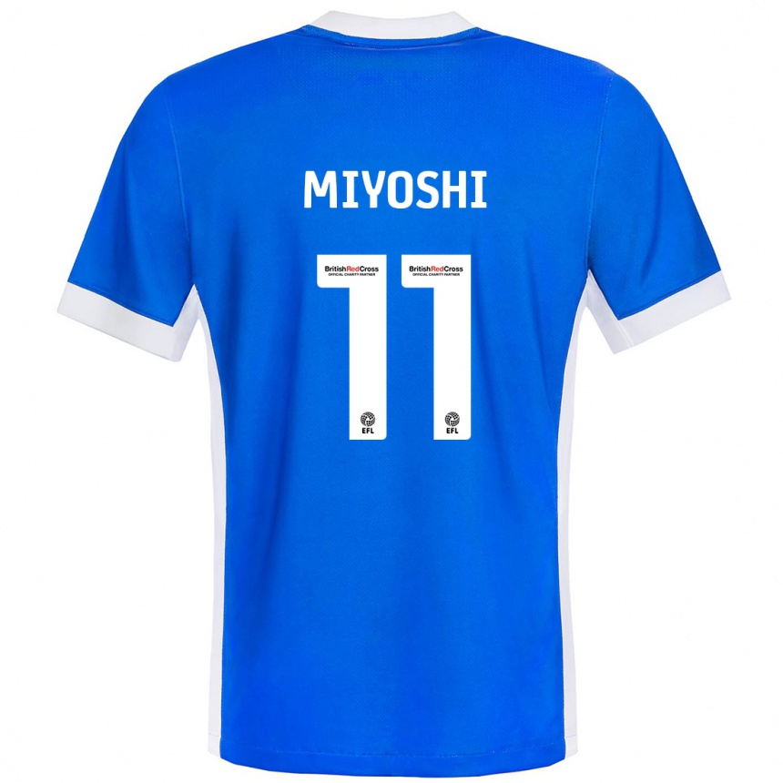 Vaikiškas Koji Miyoshi #11 Mėlyna Balta Namų Marškinėliai 2024/25 T-Shirt