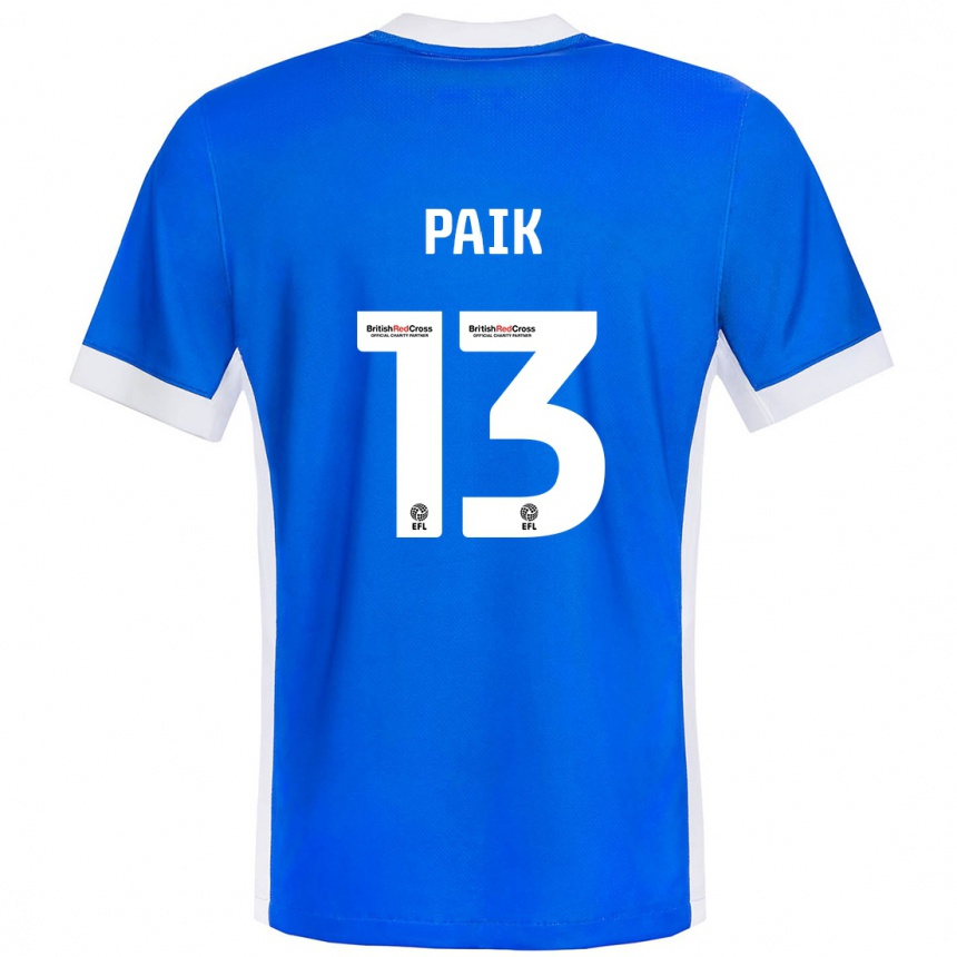 Vaikiškas Seung-Ho Paik #13 Mėlyna Balta Namų Marškinėliai 2024/25 T-Shirt