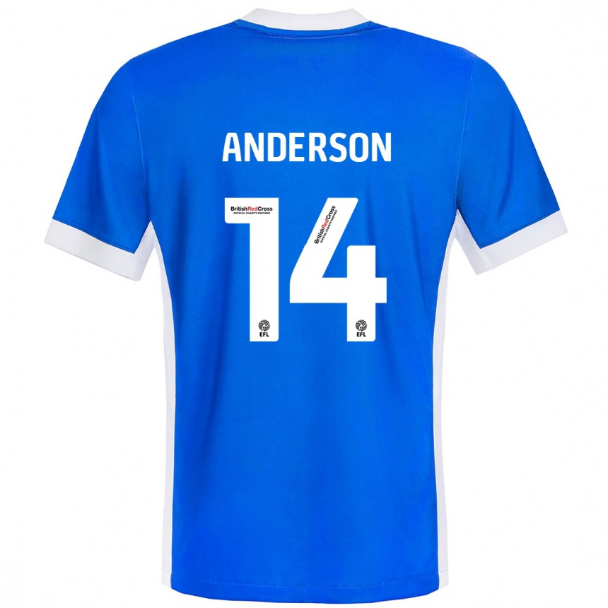 Vaikiškas Keshi Anderson #14 Mėlyna Balta Namų Marškinėliai 2024/25 T-Shirt