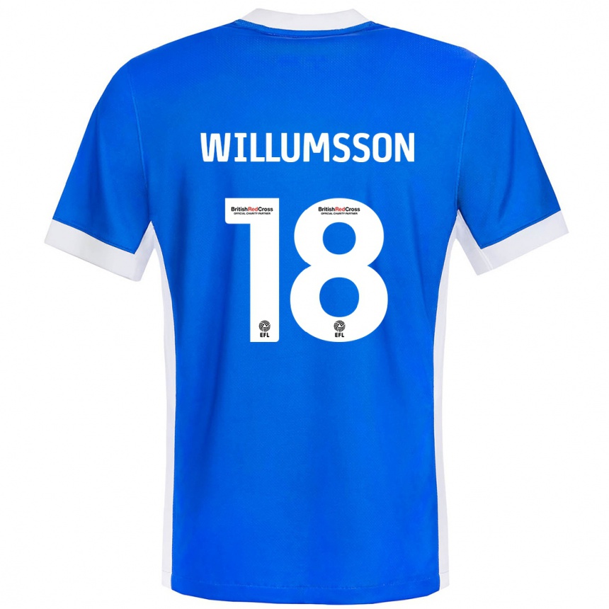 Vaikiškas Willum Thór Willumsson #18 Mėlyna Balta Namų Marškinėliai 2024/25 T-Shirt