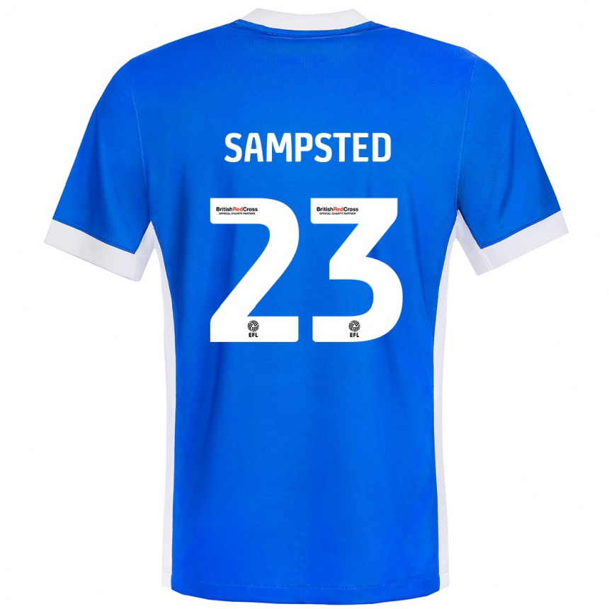 Vaikiškas Alfons Sampsted #23 Mėlyna Balta Namų Marškinėliai 2024/25 T-Shirt