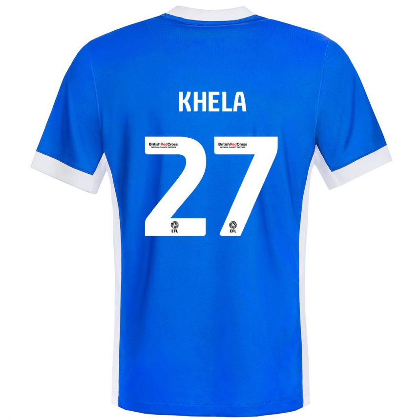 Vaikiškas Brandon Khela #27 Mėlyna Balta Namų Marškinėliai 2024/25 T-Shirt