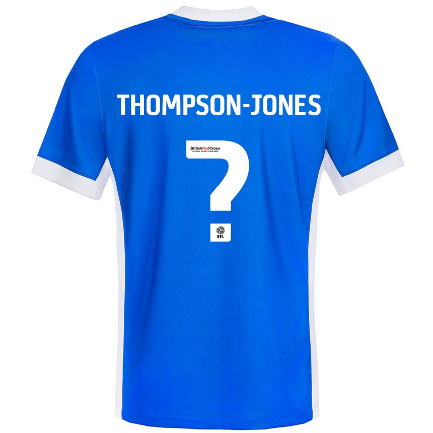 Vaikiškas Riquelme Thompson-Jones #0 Mėlyna Balta Namų Marškinėliai 2024/25 T-Shirt