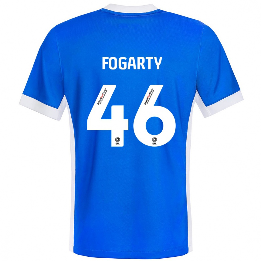 Vaikiškas Tom Fogarty #46 Mėlyna Balta Namų Marškinėliai 2024/25 T-Shirt