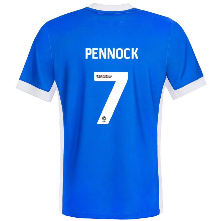 Vaikiškas Jade Pennock #7 Mėlyna Balta Namų Marškinėliai 2024/25 T-Shirt