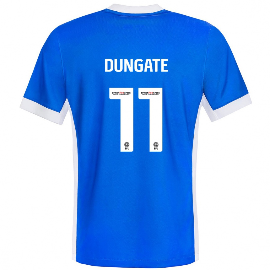 Vaikiškas Katie Dungate #11 Mėlyna Balta Namų Marškinėliai 2024/25 T-Shirt