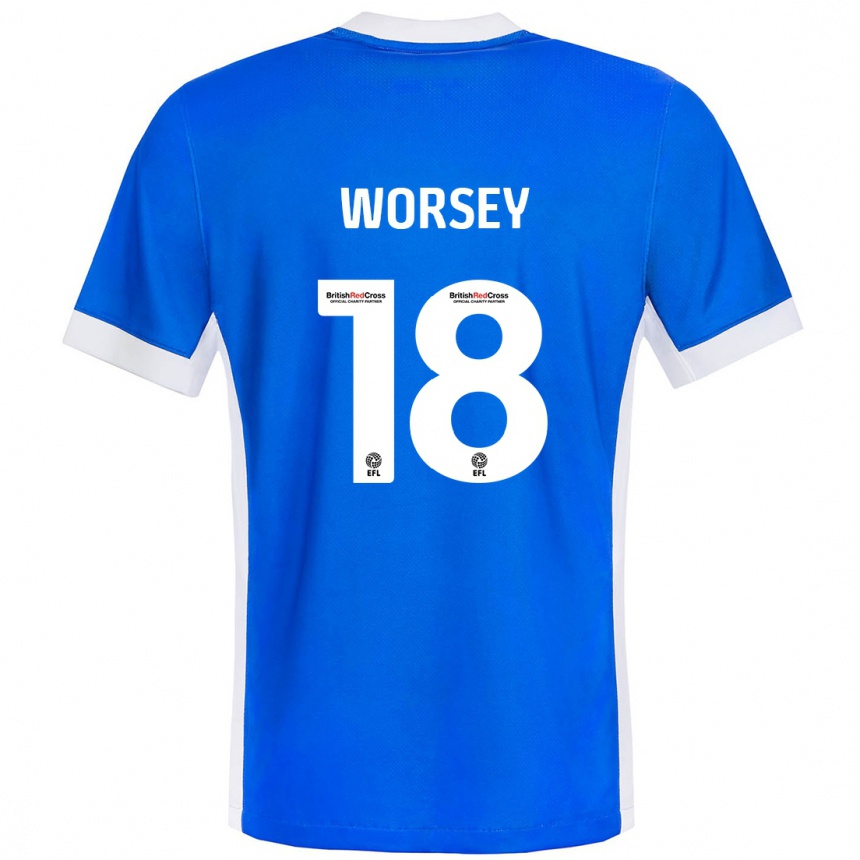 Vaikiškas Louanne Worsey #18 Mėlyna Balta Namų Marškinėliai 2024/25 T-Shirt