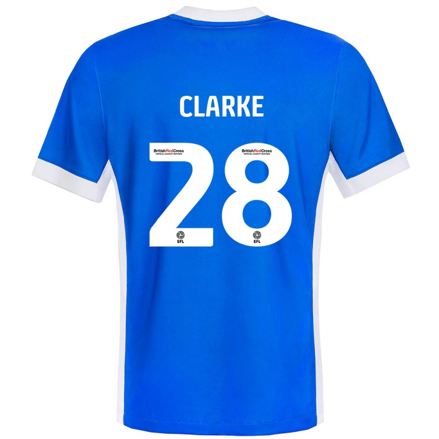 Vaikiškas Charlotte Clarke #28 Mėlyna Balta Namų Marškinėliai 2024/25 T-Shirt