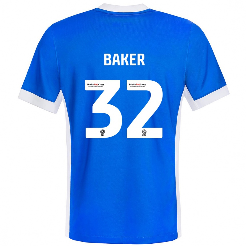 Vaikiškas Ava Baker #32 Mėlyna Balta Namų Marškinėliai 2024/25 T-Shirt