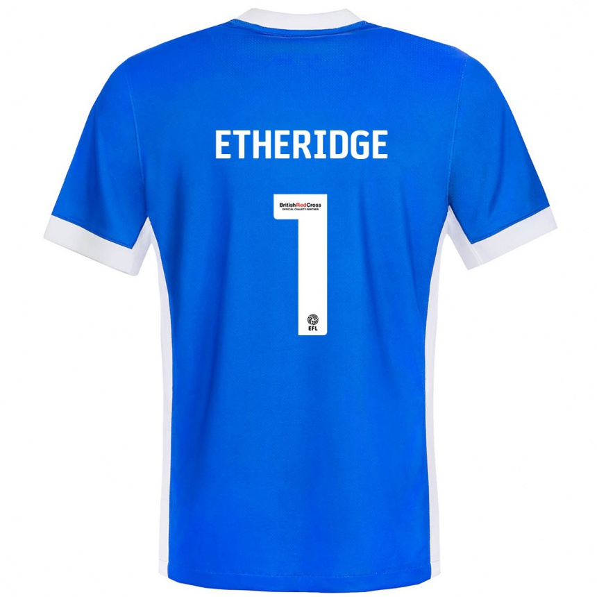 Vaikiškas Neil Etheridge #1 Mėlyna Balta Namų Marškinėliai 2024/25 T-Shirt