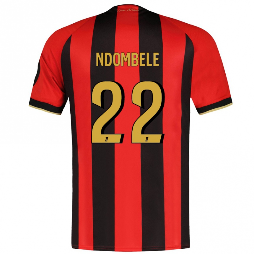 Vaikiškas Tanguy Ndombele #22 Raudona Juoda Namų Marškinėliai 2024/25 T-Shirt