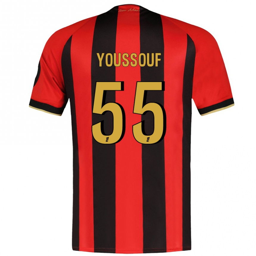 Vaikiškas Youssouf Ndayishimiye #55 Raudona Juoda Namų Marškinėliai 2024/25 T-Shirt