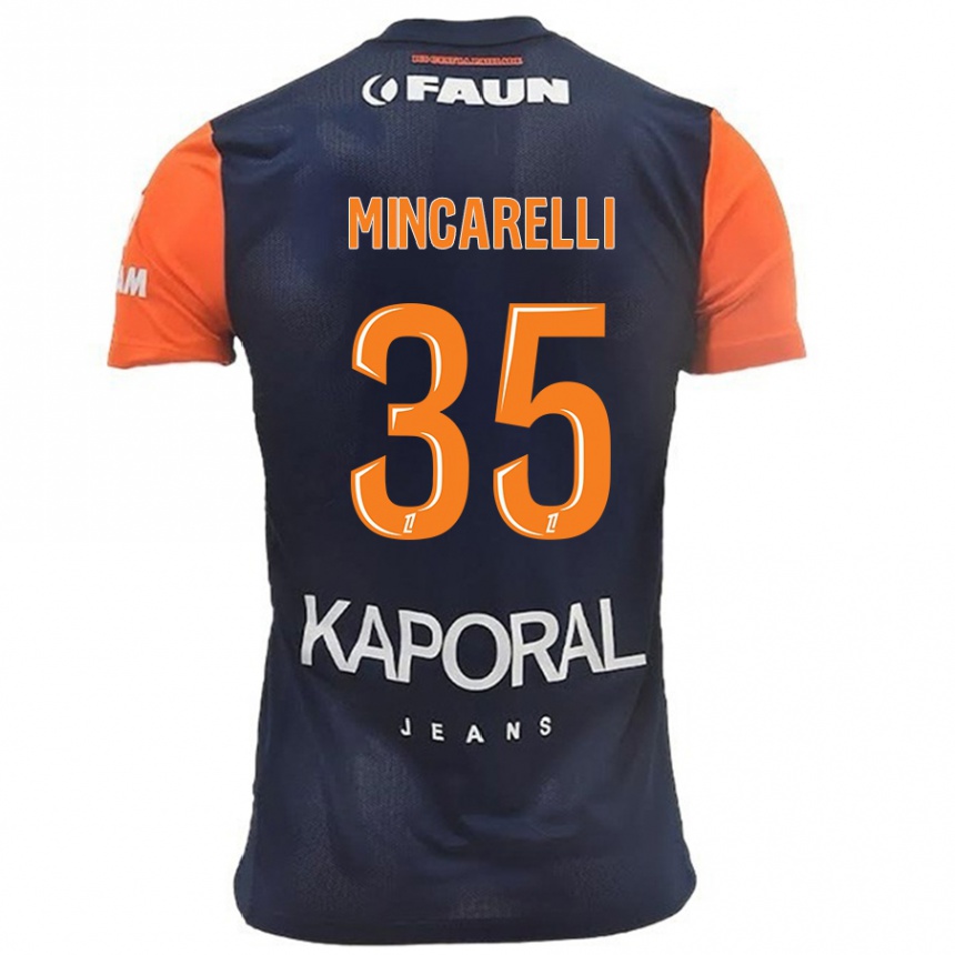 Vaikiškas Lucas Mincarelli #35 Tamsiai Mėlyna Oranžinė Namų Marškinėliai 2024/25 T-Shirt