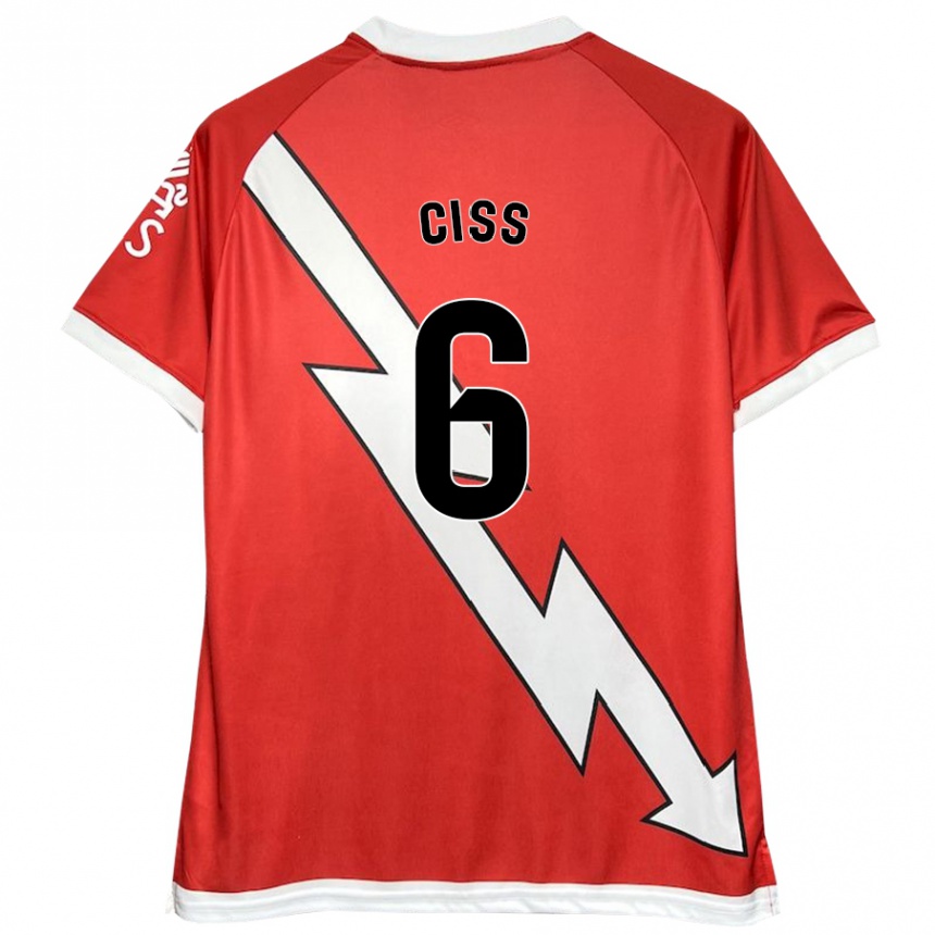 Vaikiškas Pathé Ciss #6 Balta Raudona Namų Marškinėliai 2024/25 T-Shirt