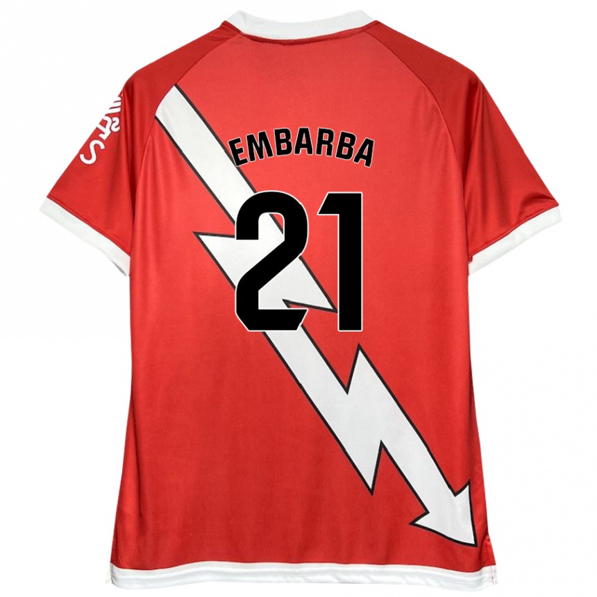 Vaikiškas Adrián Embarba #21 Balta Raudona Namų Marškinėliai 2024/25 T-Shirt