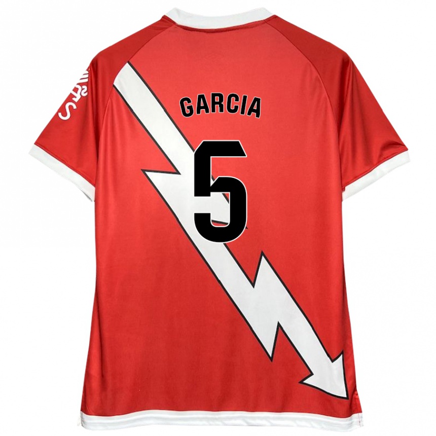 Vaikiškas Miguel García #5 Balta Raudona Namų Marškinėliai 2024/25 T-Shirt