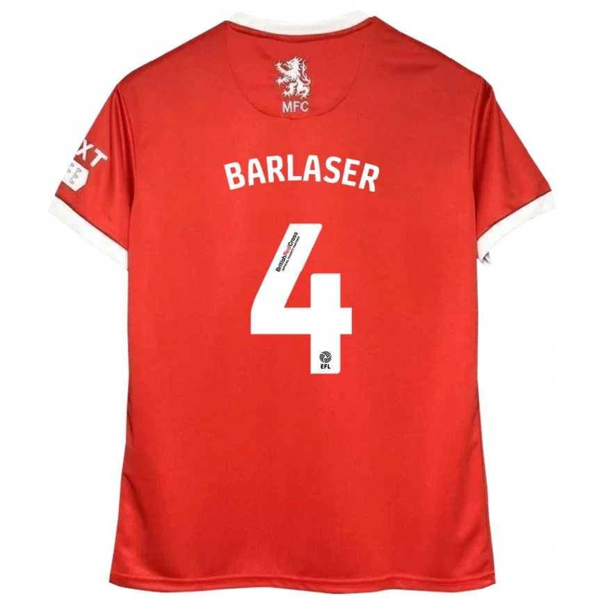 Vaikiškas Dan Barlaser #4 Raudona Balta Namų Marškinėliai 2024/25 T-Shirt